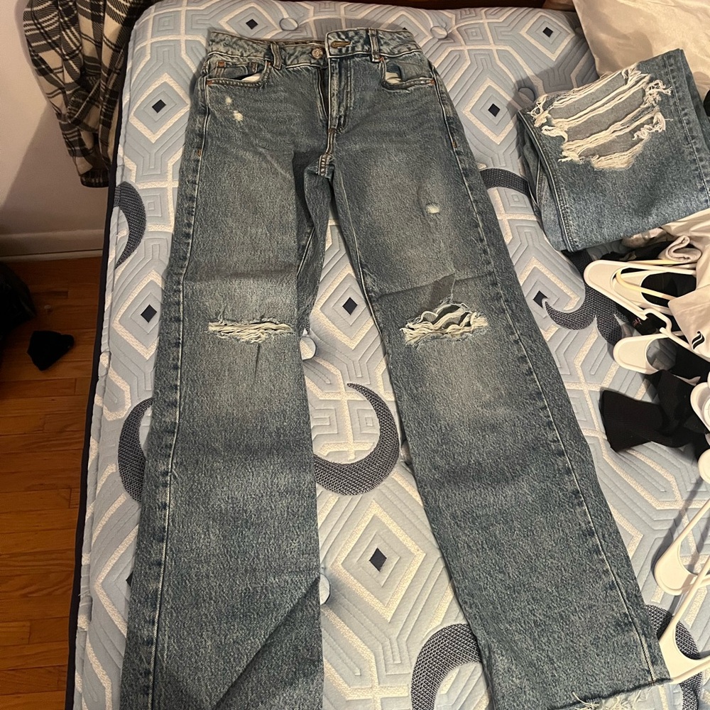 Garage Blue Distressed Women Jeans